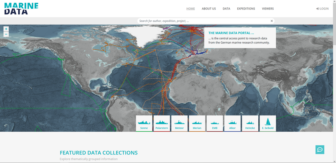 Screenshot von Startseite marine-data.de