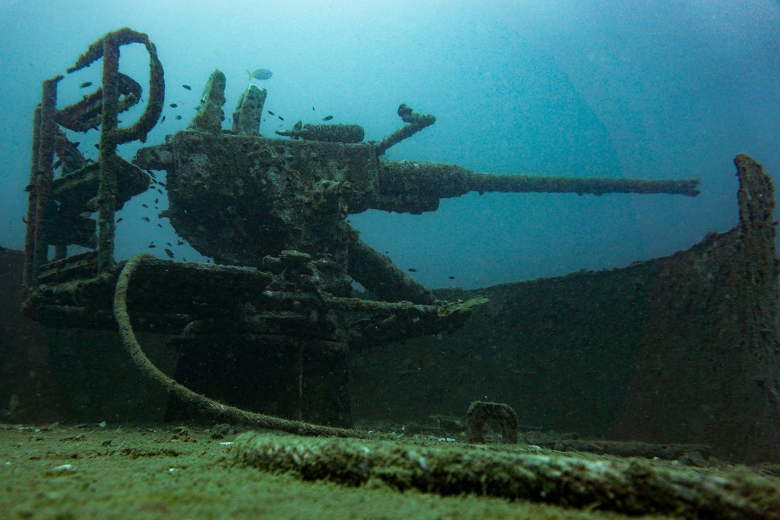 Thailand, Koh Tao (Mae Haad Pier), Tauchen, Wrack, Schiffbruch, Schiffsartillerie 2. Weltkrieg.Foto von Wouter Naert auf Unsplash 